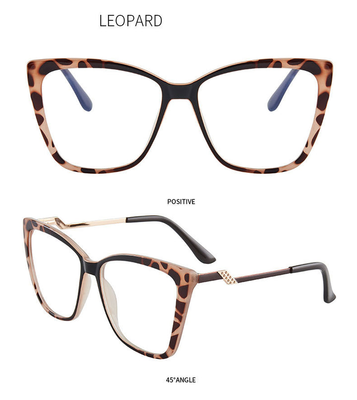 Hotony Women's Full Rim TR 90 Resin Square Cat Eye Frame Eyeglasses 7049 Full Rim Hotony