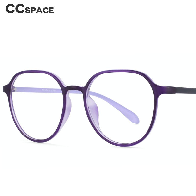 CCspace Unisex Full Rim Round Square Tr 90 Titanium Frame Eyeglasses 53937 Full Rim CCspace