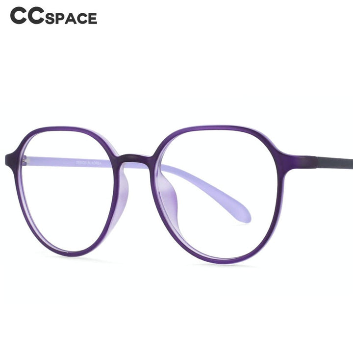 CCspace Unisex Full Rim Round Square Tr 90 Titanium Frame Eyeglasses 53937 Full Rim CCspace