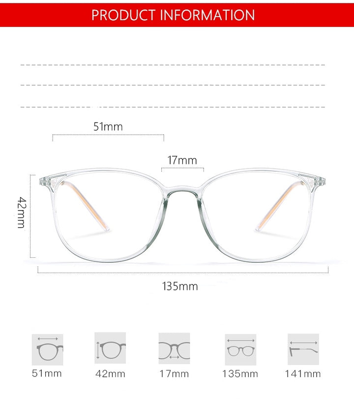 Yimaruili Unisex Full Rim β Titanium Frame Eyeglasses 2212B Full Rim Yimaruili Eyeglasses