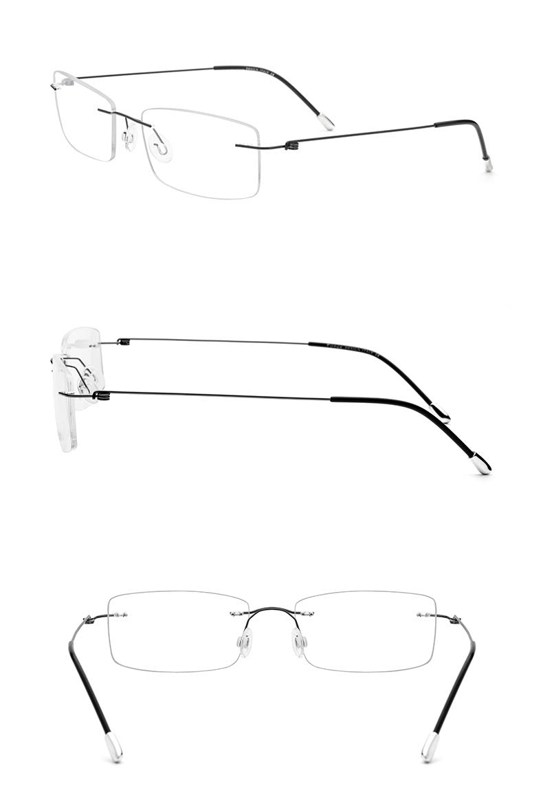 Hdcrafter Women's Rimless Rectangle Titanium Frame Eyeglasses P8361 Rimless Hdcrafter Eyeglasses