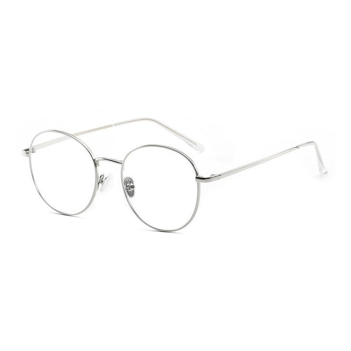 Handoer Unisex Full Rim Round Square Alloy Eyeglasses 9905 Full Rim Handoer Silver