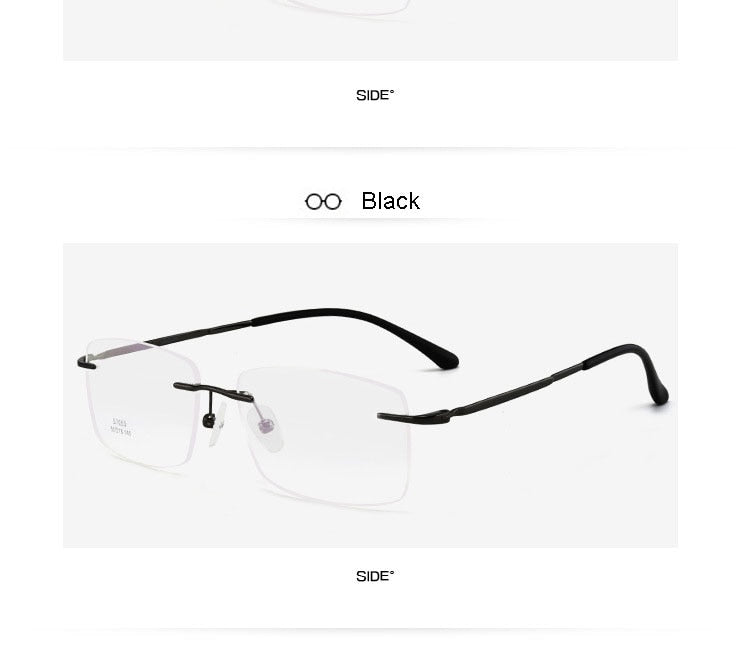 Hotochki Men's Rimless Alloy Screwless Frame Eyeglasses 7053 Rimless Hotochki