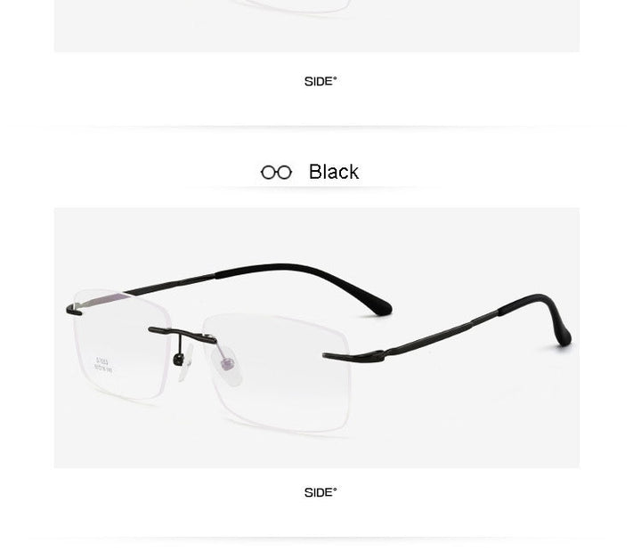 Hotochki Men's Rimless Alloy Screwless Frame Eyeglasses 7053 Rimless Hotochki