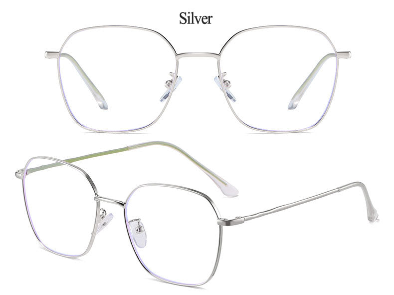 Hotony Unisex Full Rim Alloy Polygonal Frame Eyeglasses Zy9037 Full Rim Hotony