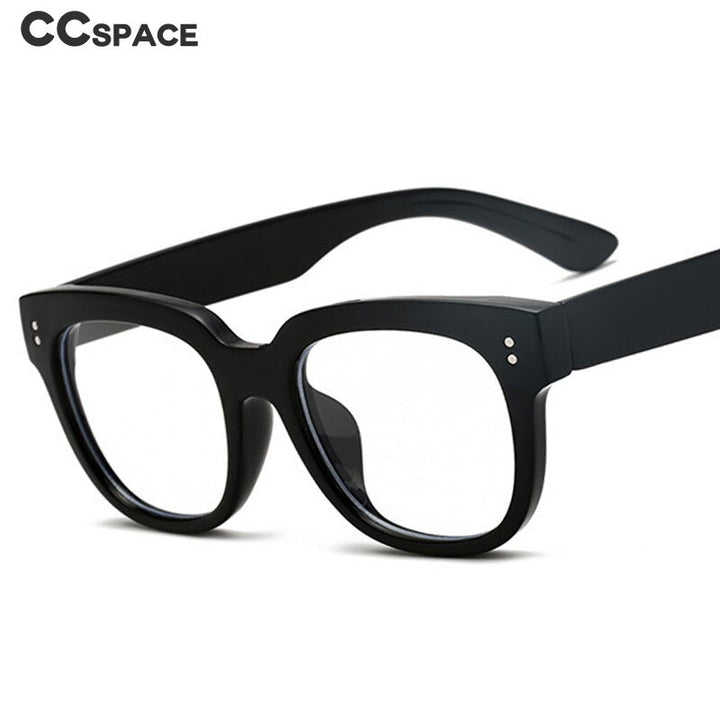 CCspace Unisex Full Rim Square Rectangle Resin Alloy Rivet Frame Eyeglasses 47086 Full Rim CCspace