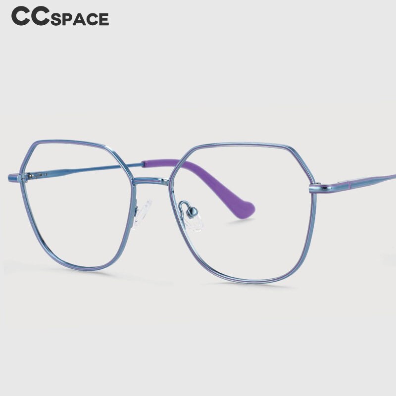 CCspace Unisex Full Rim Polygon Oval Alloy Frame Eyeglasses 53996 Full Rim CCspace