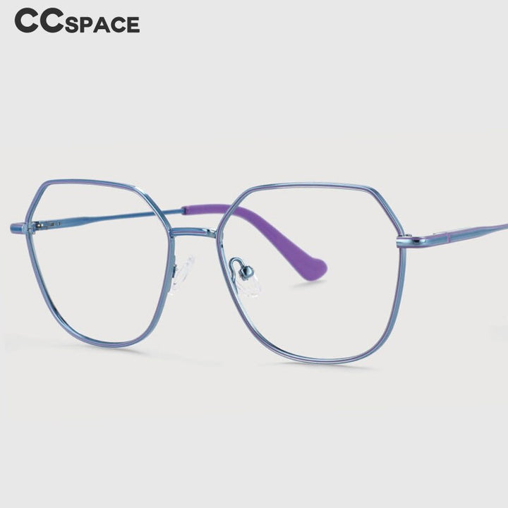 CCspace Unisex Full Rim Polygon Oval Alloy Frame Eyeglasses 53996 Full Rim CCspace