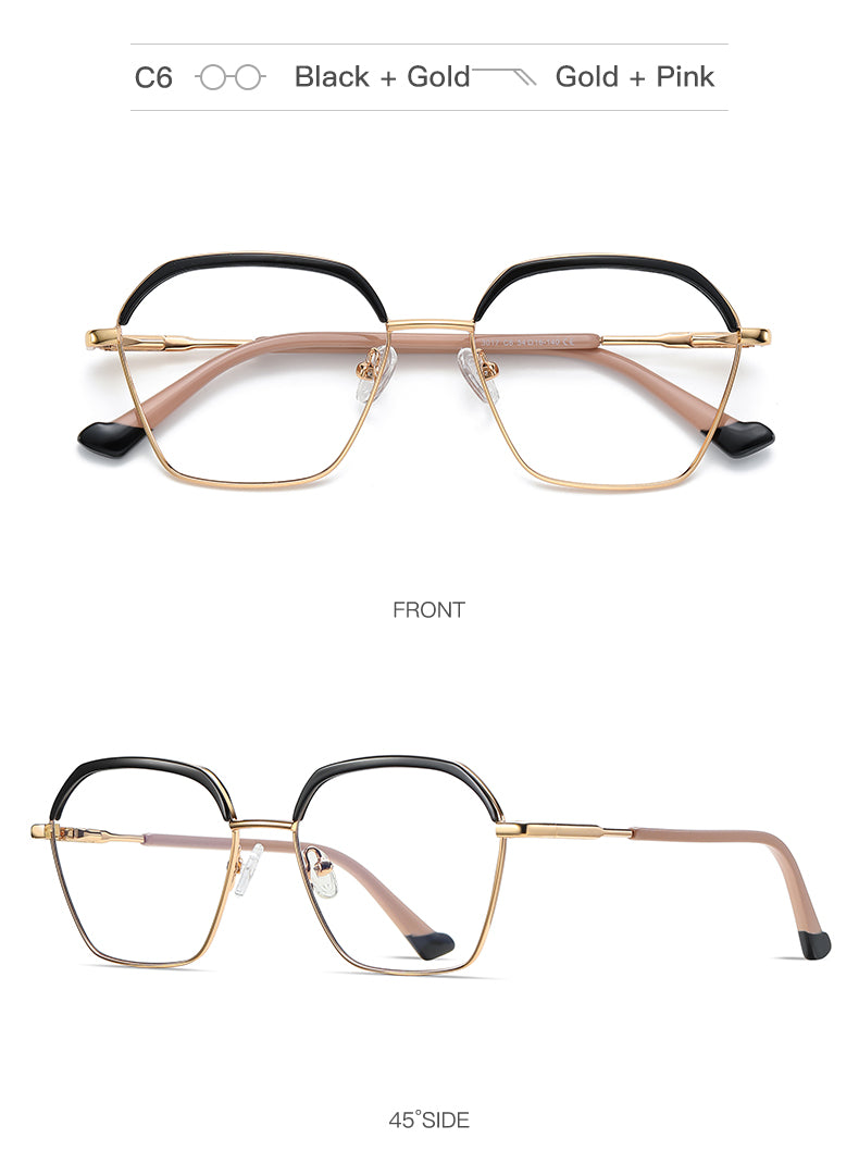 Gmei Women's Full Rim Alloy Square Frame Eyeglasses 3017 Full Rim Gmei Optical