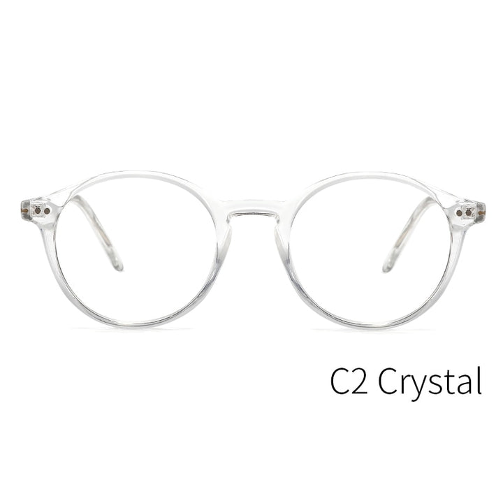 Kansept Unisex Full Rim Round Acetate Titanium Frame Eyeglasses Cp1007 Full Rim Kansept