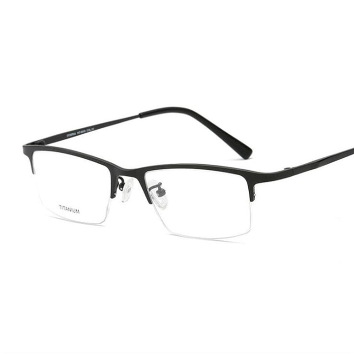 Chashma Ottica Men's Semi Rim Rectangle Square Titanium Eyeglasses T8906s Semi Rim Chashma Ottica