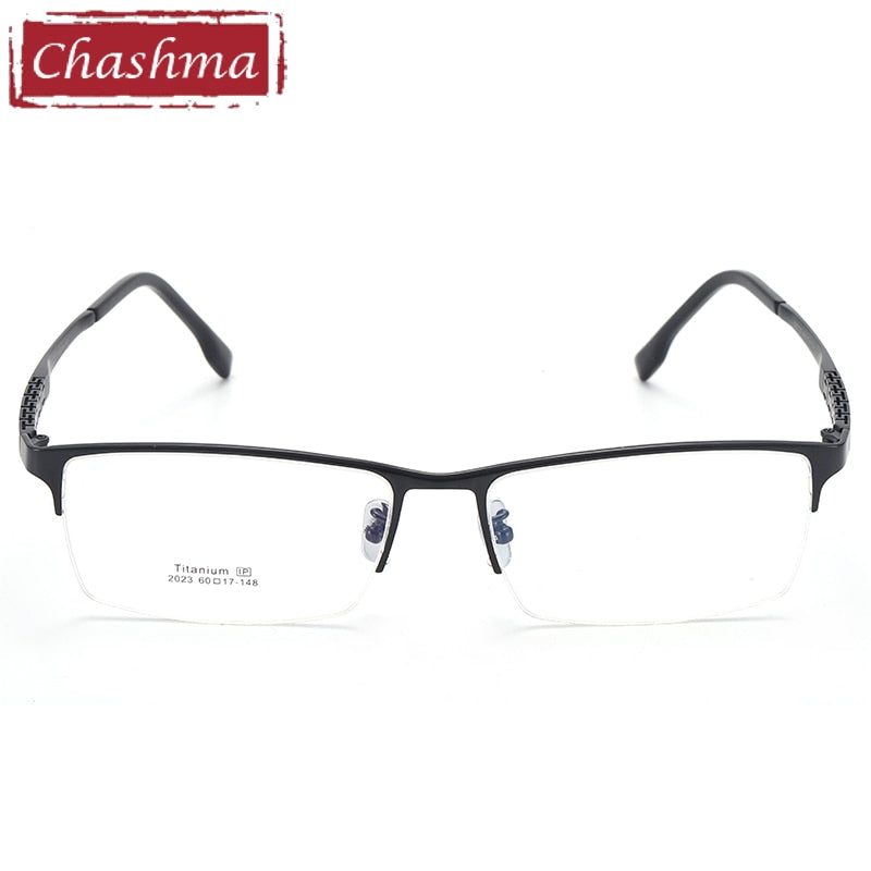 Chashma Men's Rectangular Semi Rim Titanium Eyeglasses 2022 Semi Rim Chashma