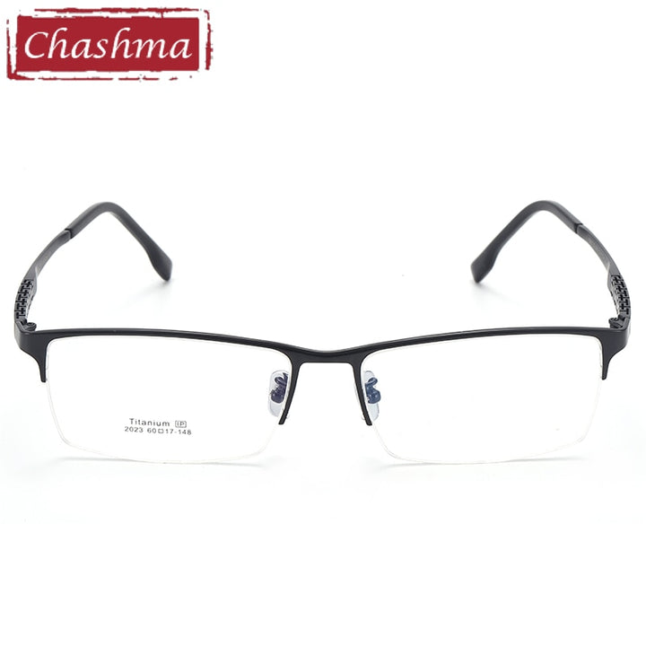 Chashma Men's Rectangular Semi Rim Titanium Eyeglasses 2022 Semi Rim Chashma