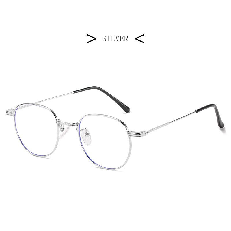 Hdcrafter Unisex Full Rim Round Titanium Frame Eyeglasses 6288 Full Rim Hdcrafter Eyeglasses Silver