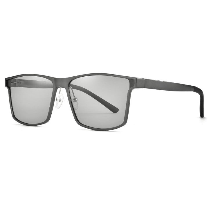 Yimaruili Unisex Full Rim Aluminum Magnesium Square Frame Polarized Sunglasses  8721 Sunglasses Yimaruili Sunglasses Gray Lens black 
