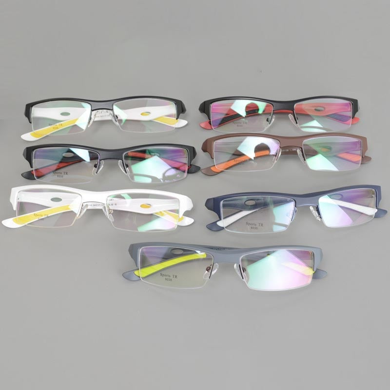 Cubojue Unisex Reading Glasses Sports Tr 90 Titanium Semi Rim Reading Glasses Cubojue