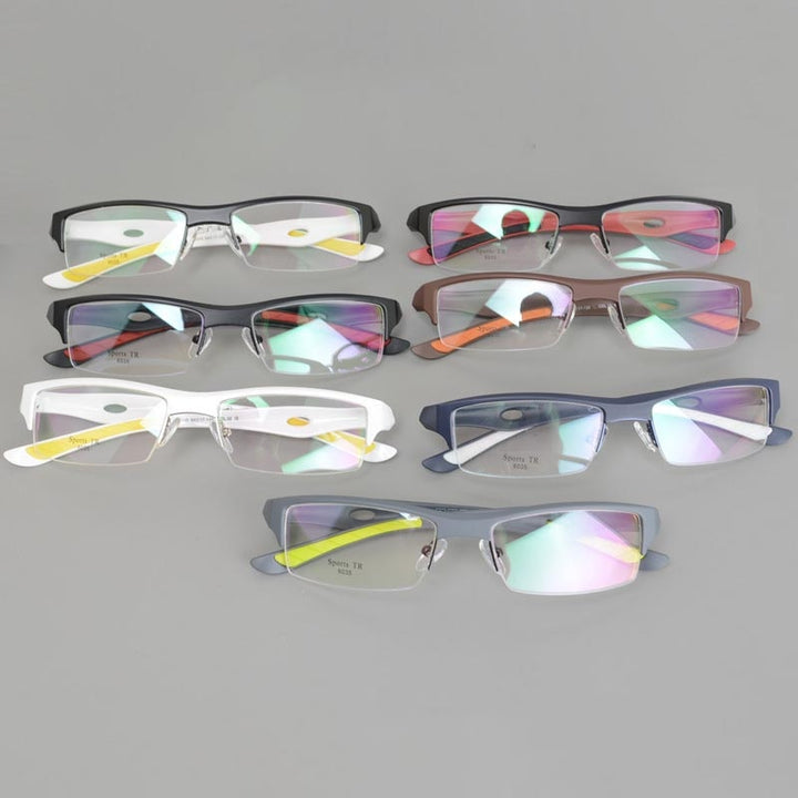 Cubojue Unisex Reading Glasses Sports Tr 90 Titanium Semi Rim Reading Glasses Cubojue