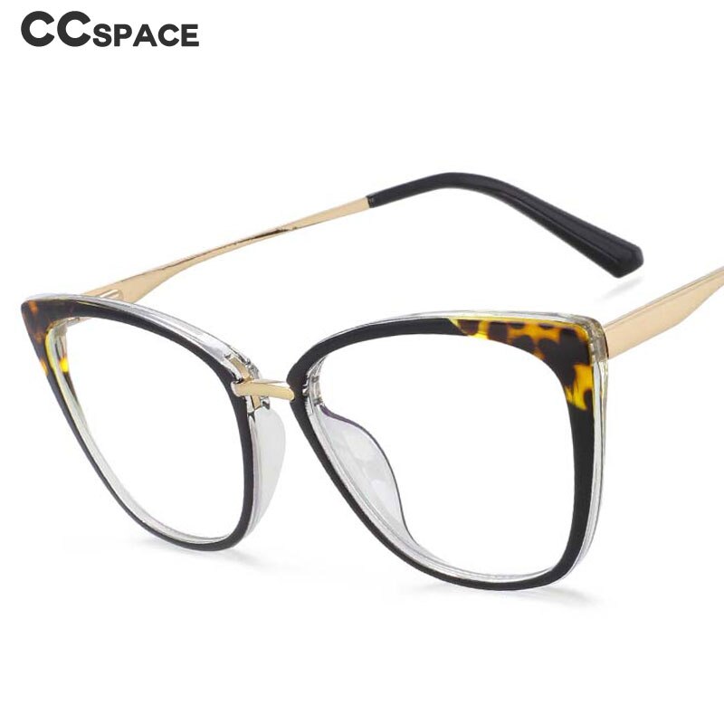 CCspace Women's Full Rim Square Cat Eye Tr 90 Titanium Eyeglasses 54077 Full Rim CCspace