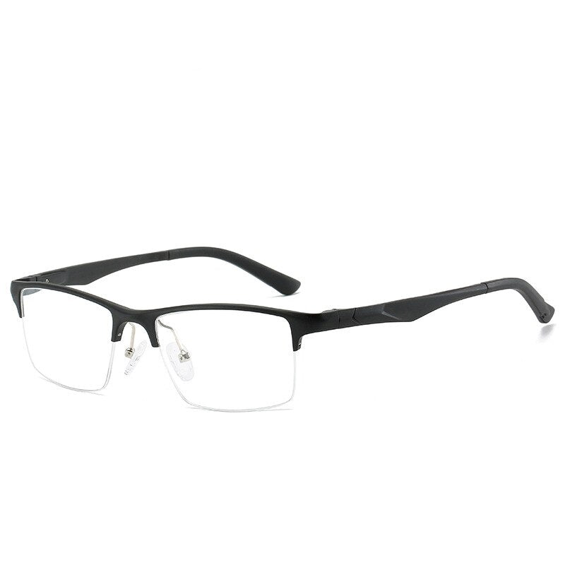Hdcrafter Men's Semi Rim Square Titanium Alloy Frame Eyeglasses P6329 Semi Rim Hdcrafter Eyeglasses