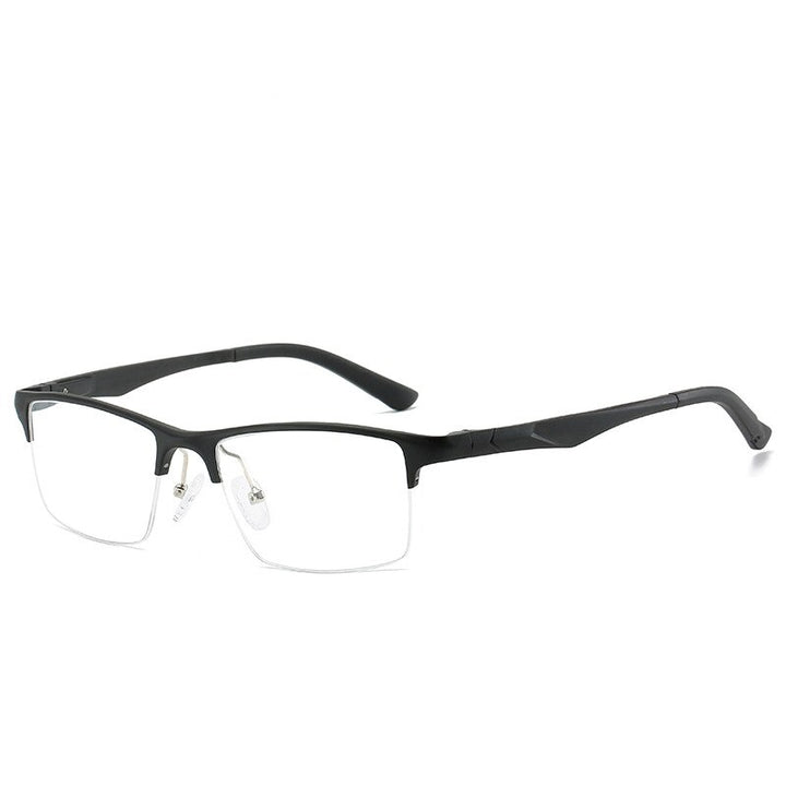 Hdcrafter Men's Semi Rim Square Titanium Alloy Frame Eyeglasses P6329 Semi Rim Hdcrafter Eyeglasses