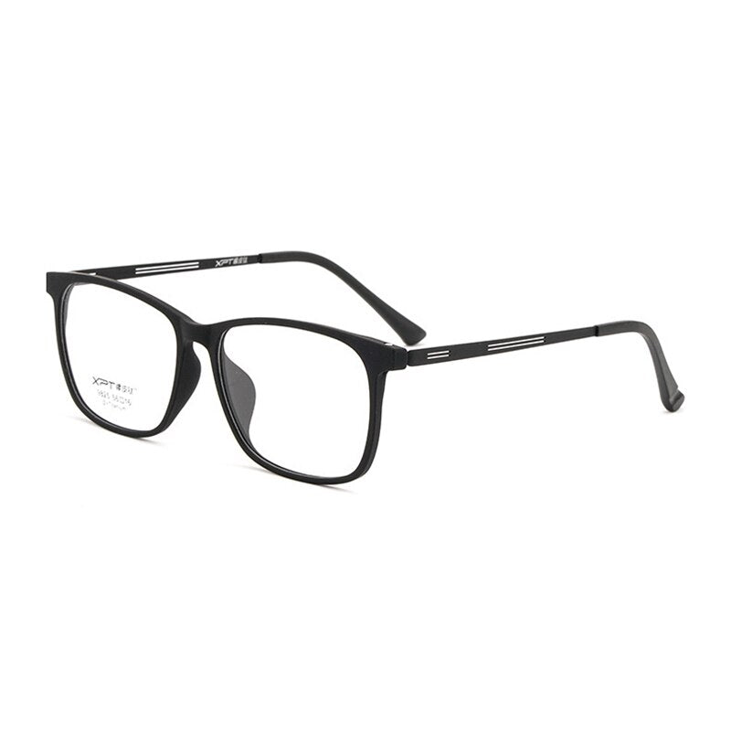 Hotony Unisex Full Rim Square TR 90 Resin B Titanium Frame Eyeglasses 9825 Full Rim Hotony Preto