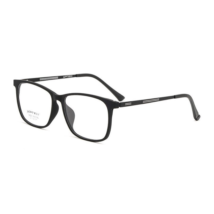 Hotony Unisex Full Rim Square TR 90 Resin B Titanium Frame Eyeglasses 9825 Full Rim Hotony Preto