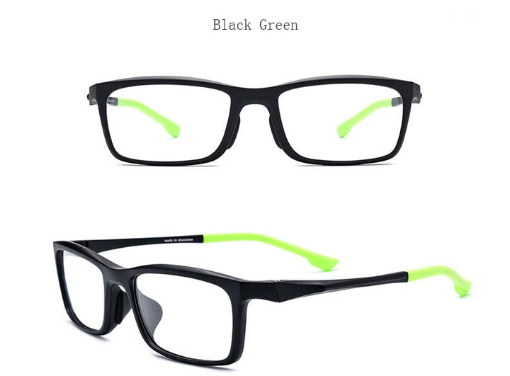 Hdcrafter Men's Full Rim TR 90 Titanium Rectangle Frame Sports Photochromic Custom Lens Eyeglasses 17209 Full Rim Hdcrafter Eyeglasses