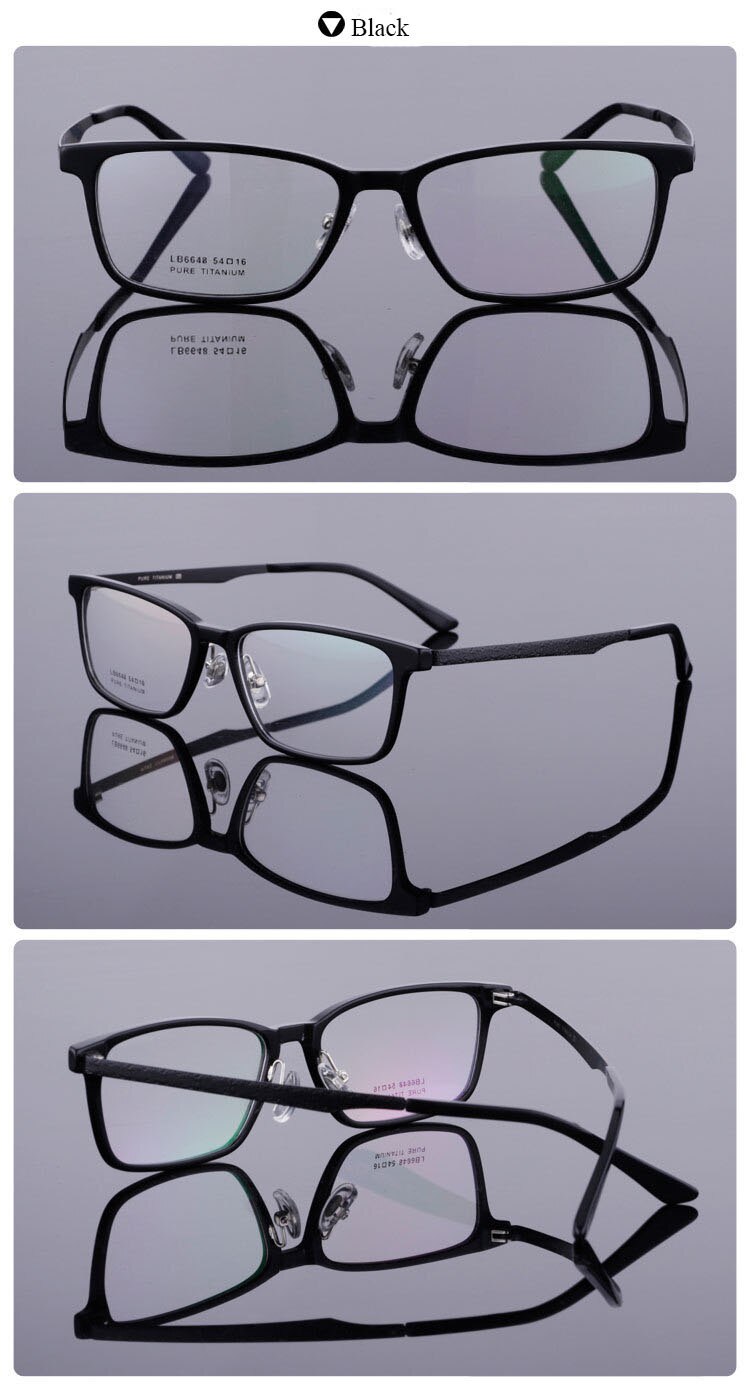 Bclear Men's Full Rim Titanium Acetate Eyeglasses 6648 Full Rim Bclear