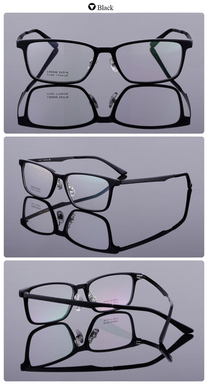 Bclear Men's Full Rim Titanium Acetate Eyeglasses 6648 Full Rim Bclear