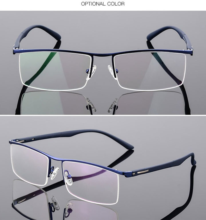 Reven Jate Unisex Semi Rim Square Tr 90 Alloy Eyeglasses P8831 Semi Rim Reven Jate
