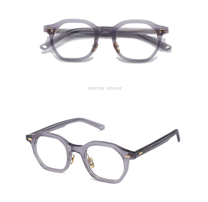 Gatenac Unisex Full Rim Square Acetate Frame Eyeglasses Gxj33 Full Rim Gatenac