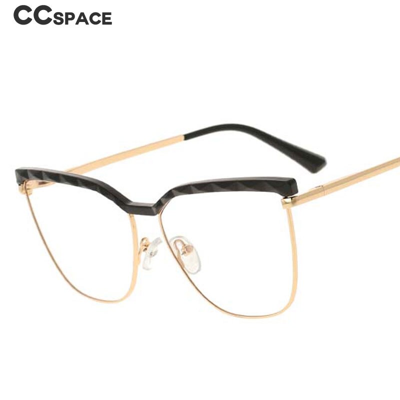 CCspace Unisex Full Rim Square Cat Eye Tr 90 Alloy Frame Eyeglasses 53366 Full Rim CCspace