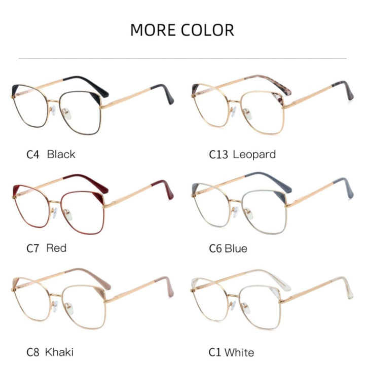 Hotony Women's Full Rim Cat Eye TR 90 Resin Alloy Frame Eyeglasses 95805 Full Rim Hotony