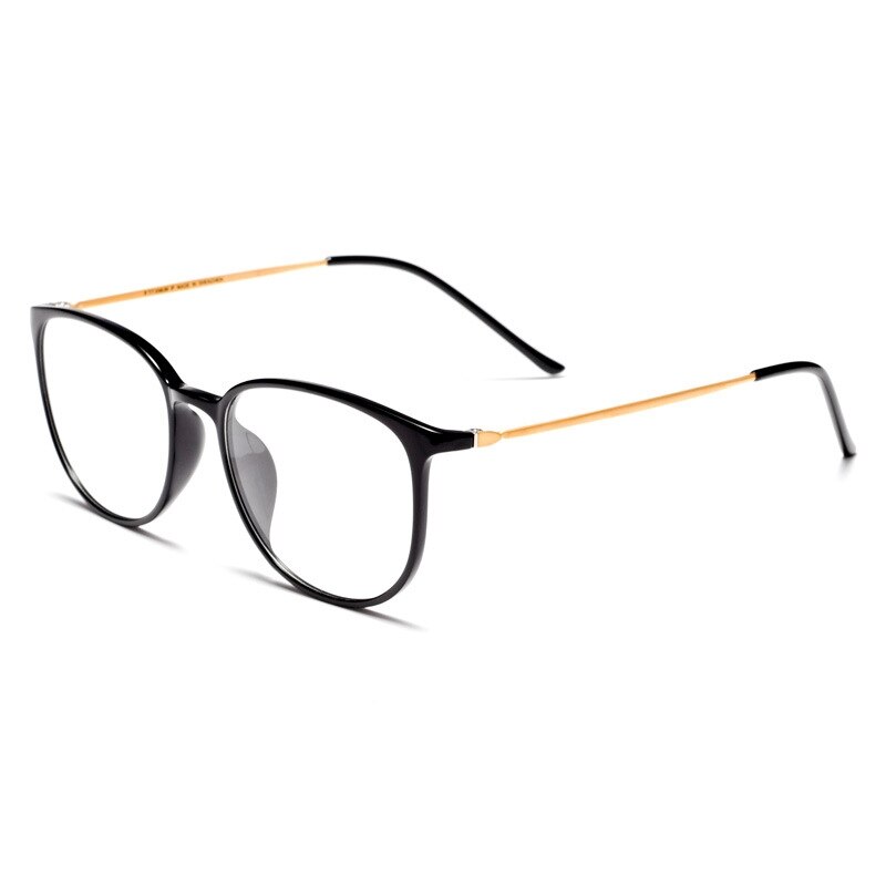 Yimaruili Unisex Full Rim β Titanium Frame Eyeglasses 2212B Full Rim Yimaruili Eyeglasses Black gold