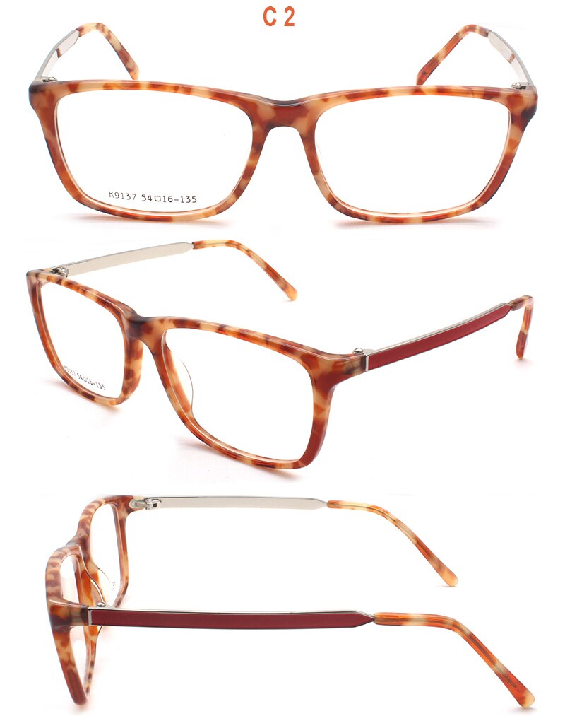 Reven Jate Unisex Full Rim Square Acetate Eyeglasses K9137 Full Rim Reven Jate