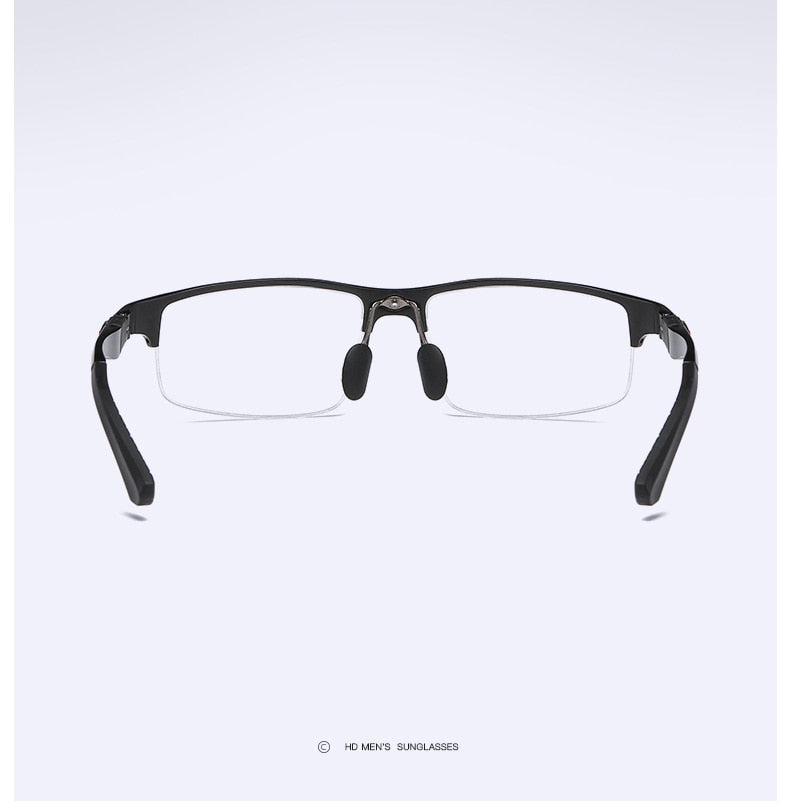 Yimaruili Men's Semi Rim Aluminum Magnesium Rectangular Frame Eyeglasses Y3121 Semi Rim Yimaruili Eyeglasses   
