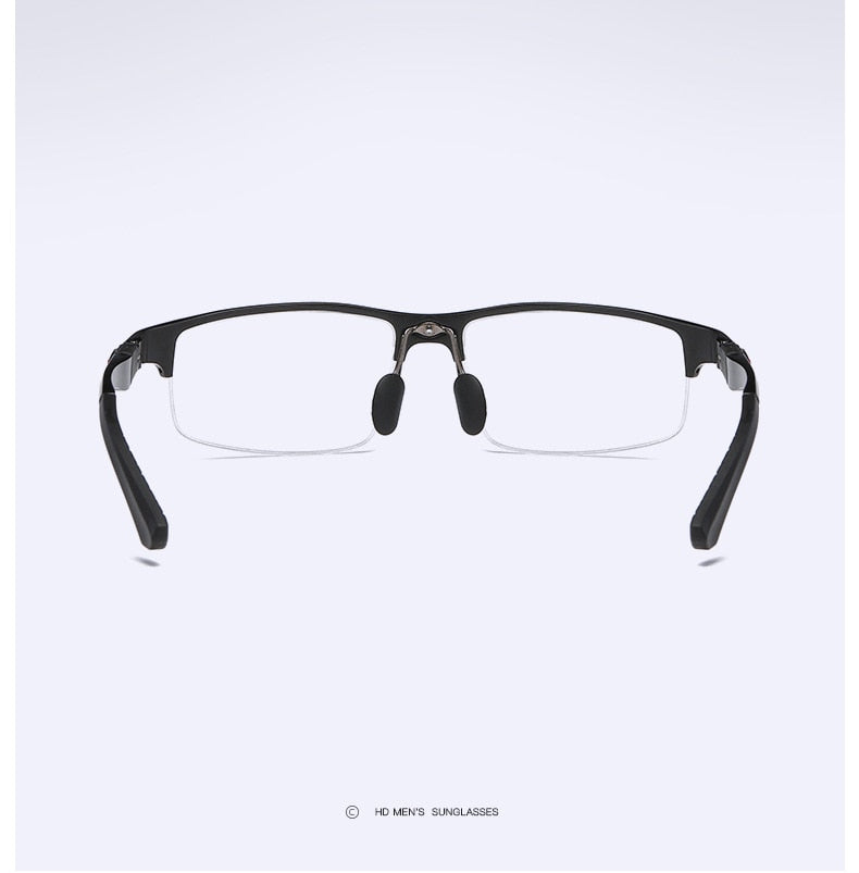 Yimaruili Men's Semi Rim Aluminum Magnesium Rectangular Frame Eyeglasses Y3121 Semi Rim Yimaruili Eyeglasses