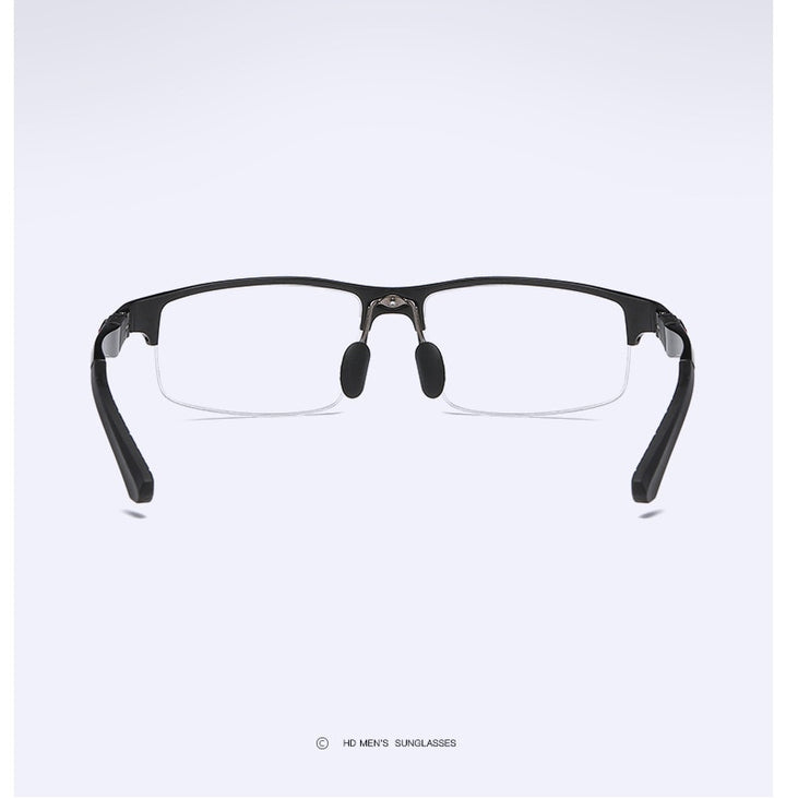 Yimaruili Men's Semi Rim Aluminum Magnesium Rectangular Frame Eyeglasses Y3121 Semi Rim Yimaruili Eyeglasses
