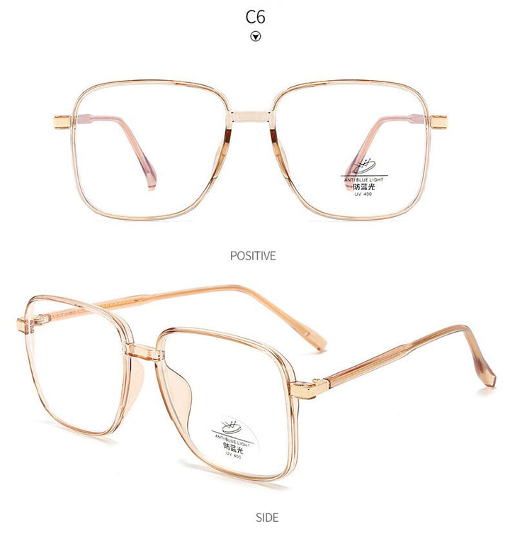 Hotony Unisex Full Rim Square TR 90 Resin Frame Eyeglasses 8877 Full Rim Hotony