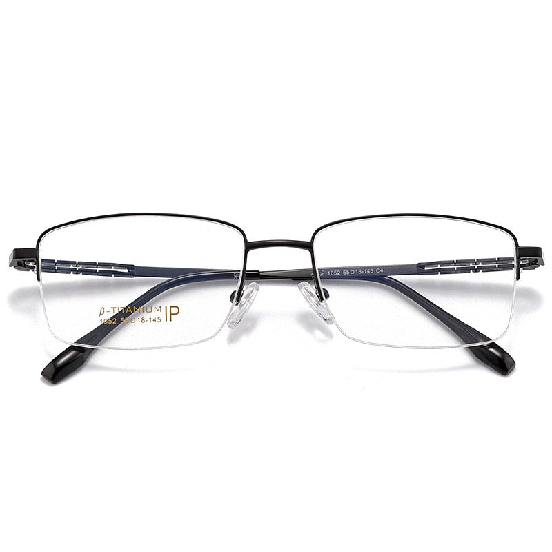Yimaruili Men's Semi Rim β Titanium Frame Eyeglasses 1052 Semi Rim Yimaruili Eyeglasses