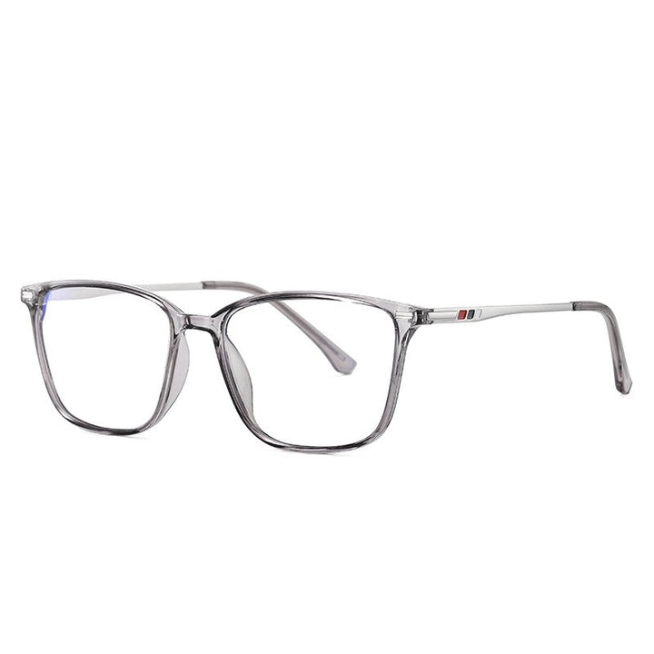 Yimaruili Men's  Full Rim TR 90 Frame Eyeglasses 6912 Full Rim Yimaruili Eyeglasses Transparent Gray