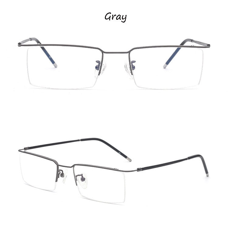 Hotochki Unisex Semi Rim Titanium Alloy Frame Eyeglasses 6341 Semi Rim Hotochki