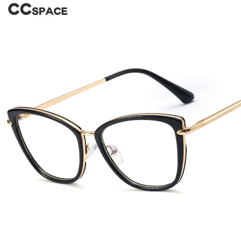 CCSpace Unisex Full Rim Cat Eye Tr 90 Titanium Frame Eyeglasses 48321 Full Rim CCspace