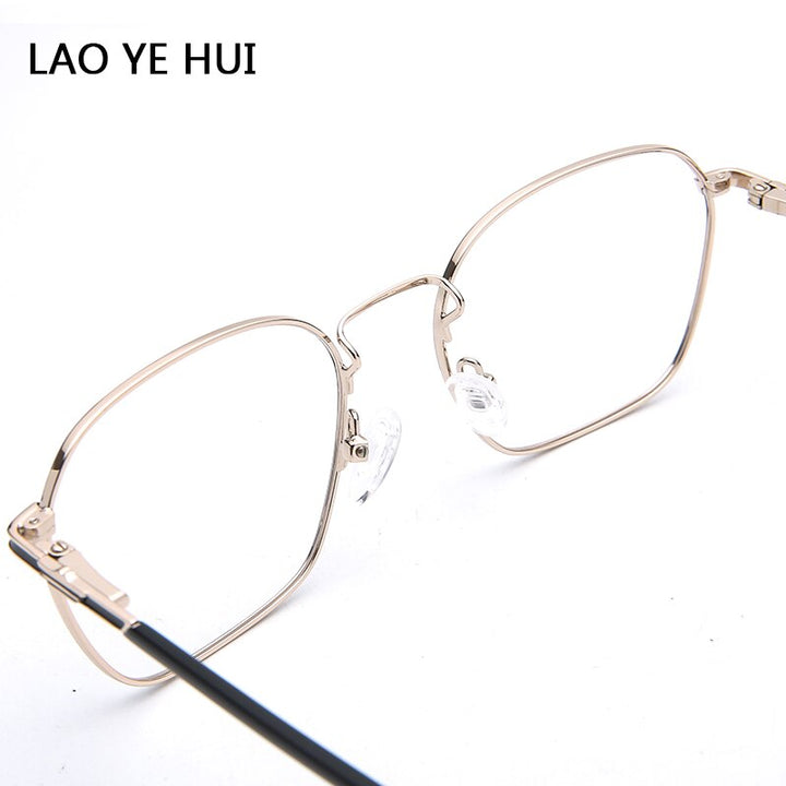 Laoyehui Unisex Eyeglasses Alloy Ultra Light Polygon Frame 9012 Full Rim Laoyehui