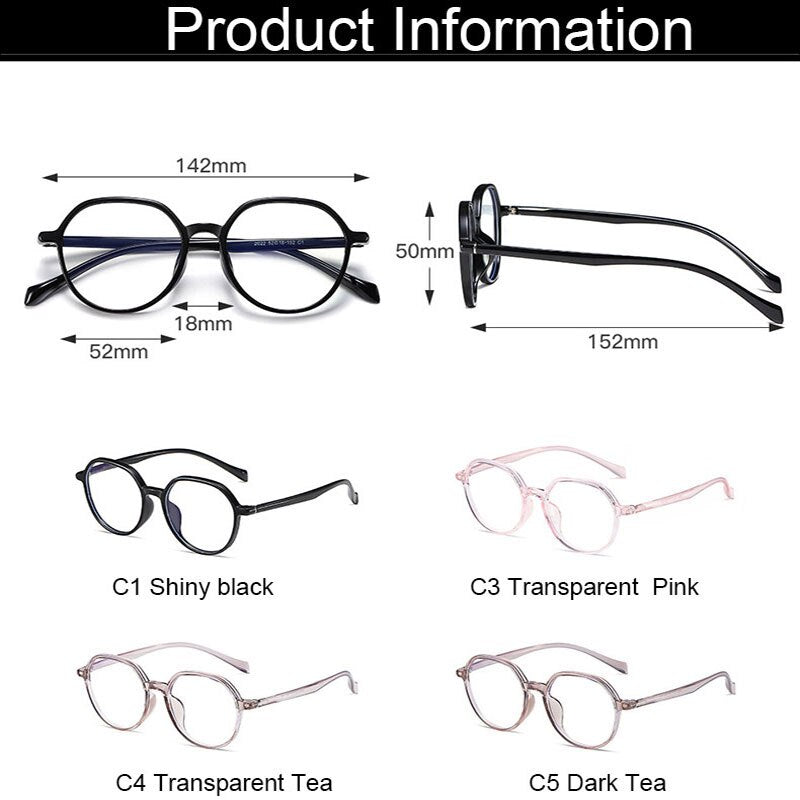 Hotony Unisex Full Rim Polygon Round Acetate Eyeglasses 2022 Full Rim Hotony