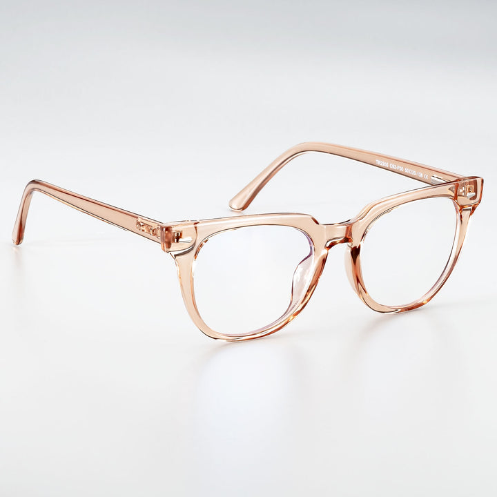 CCspace Unisex Full Rim Oval Square Tr 90 Titanium Frame Eyeglasses 51026 Full Rim CCspace champagne