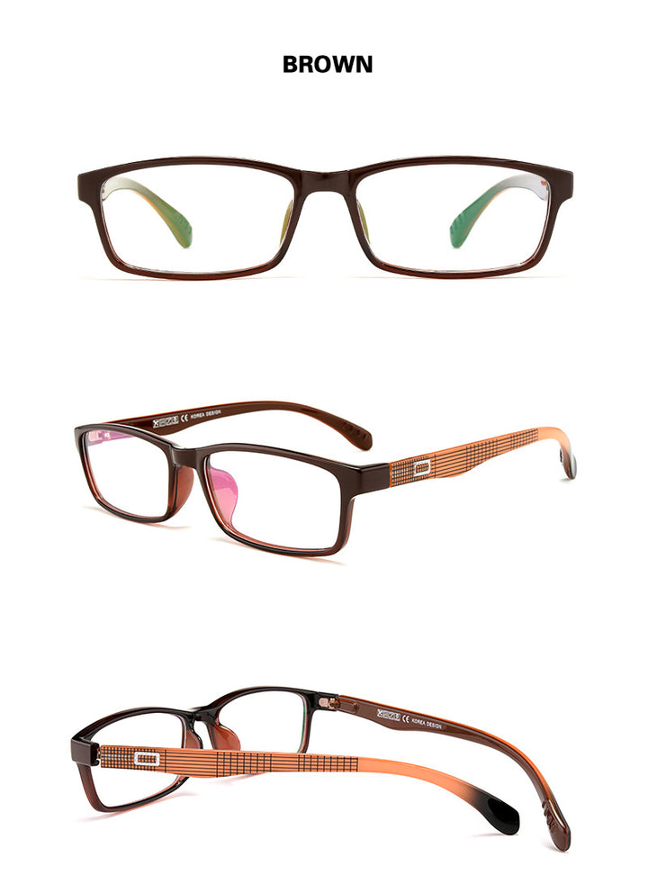 Chashma Men's Full Rim TR 90 Resin Titanium Rectangle Frame Eyeglasses 2300 Full Rim Chashma