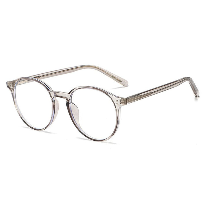 Handoer Unisex Full Rim Round Tr 90 Eyeglasses 210 Full Rim Handoer Gray