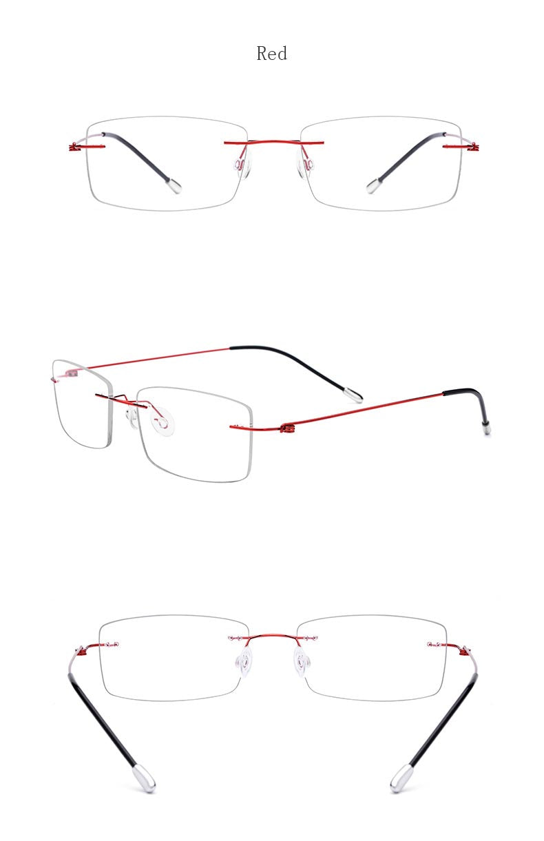 Hdcrafter Women's Rimless Rectangle Titanium Frame Eyeglasses P8361 Rimless Hdcrafter Eyeglasses