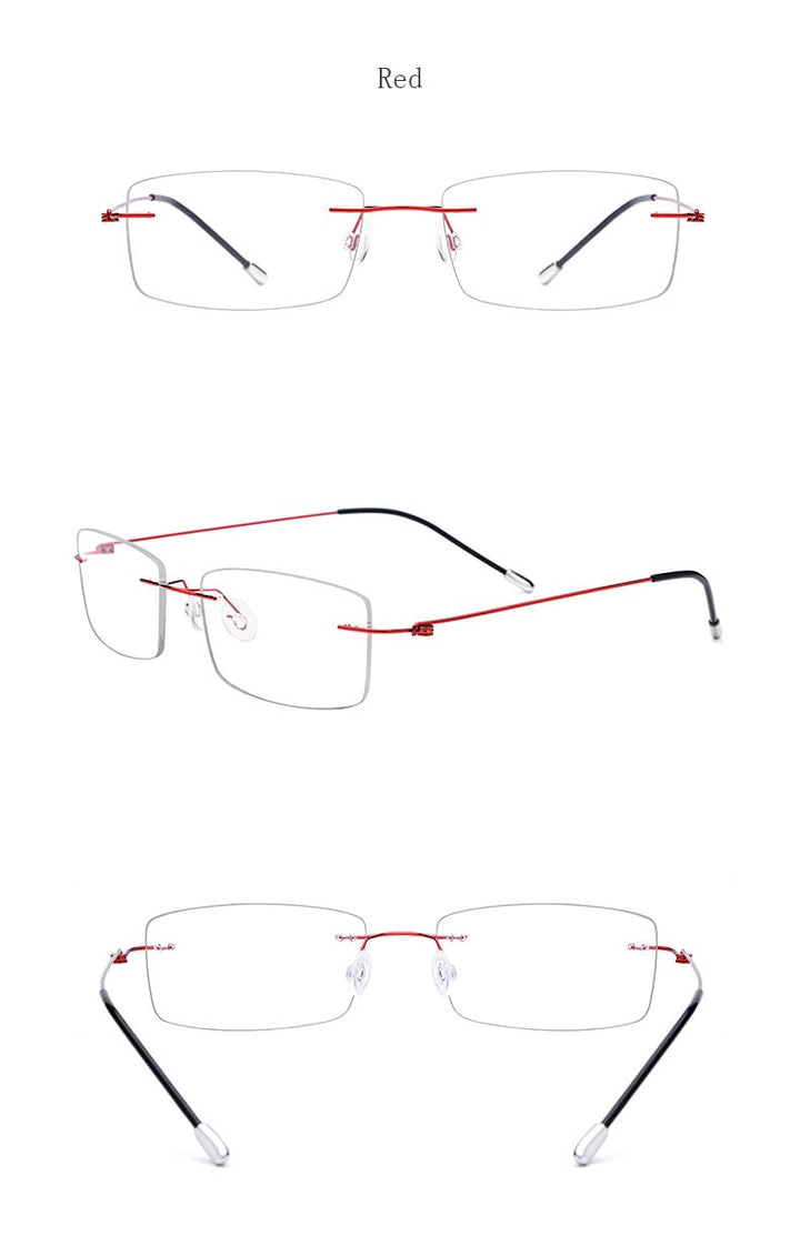 Hdcrafter Women's Rimless Rectangle Titanium Frame Eyeglasses P8361 Rimless Hdcrafter Eyeglasses